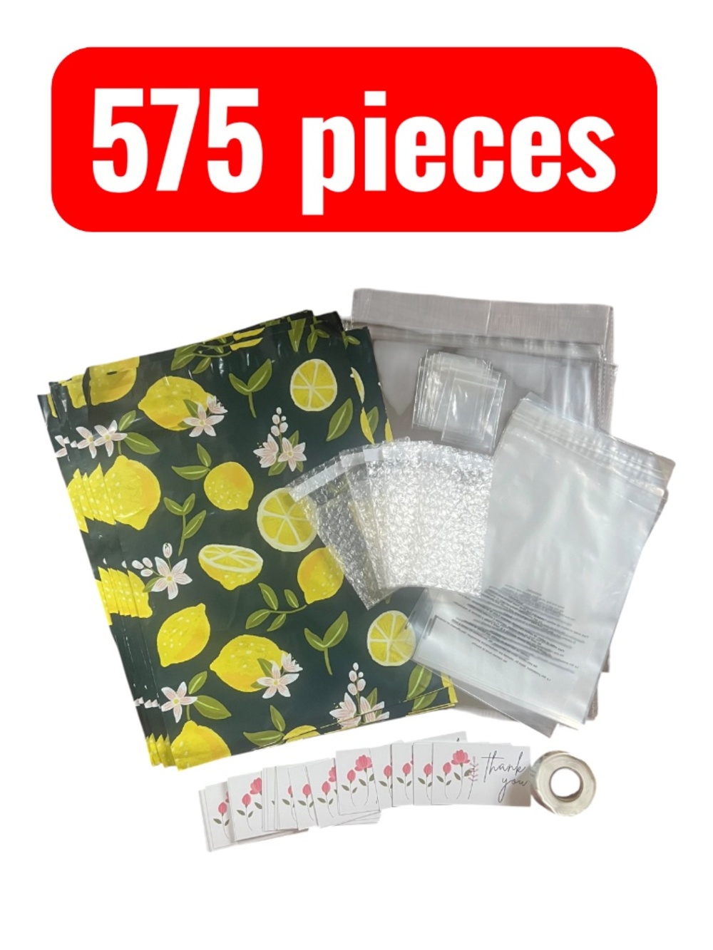 Shipping Bundle - 575 pieces, Poly Mailers, Stickers, Clear Polys, TY Cards